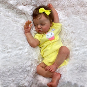 Muñeca Reborn de Silicona Barata de 45 cm, Muñeca Recién Nacida con Vestido Amarillo, Muñeca Reborn de Silicona Realmente Suave para Niñas, Juguetes para Niños - Product Image 6