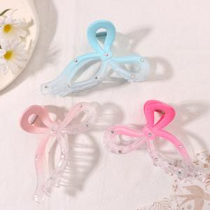 Pinza de Pelo Francesa de Plástico con Lazo Degradado, Pinza de Pelo Grande de 11CM para Cabello Fino, Pinza de Tiburón, Venta al por Mayor - Product Image 2