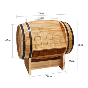 Classico legno orizzontale <span class=keywords><strong>a</strong></span> forma di <span class=keywords><strong>botte</strong></span> di rovere naturale porta espositore vino rosso per Party Mall supermercato uso 8 bottiglie di capacità - Product Image 5