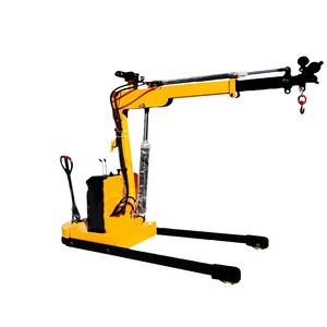 Nuova Gru Mobile Idraulica Completamente Elettrica in Acciaio, Capacità <span class=keywords><strong>2</strong></span> Tonnellate, Altezza di Sollevamento 4 Metri, Rotante, con Accessori per Carrello Elevatore Integrato - Product Image 2
