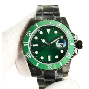 2025 High-End Best-Selling <b>Men's</b> Mechanical <b>Watch</b>, Classic Diver Model, <b>Black</b> Steel with Green Bezel - Product Image 1