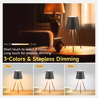 Lampe de chevet moderne et luxueuse avec trépied et batterie portable sans fil lampe de table LED tactile rechargeable pour restaurant