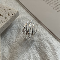 Ada Jewelry Anillos de Plata 925 al por Mayor, Anillo Tejido Multicapa Estilo Coreano de Plata Esterlina