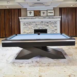 Table de <span class=keywords><strong>billard</strong></span>/<span class=keywords><strong>pool</strong></span> de luxe moderne de haute qualité avec plateau en ardoise 7/<span class=keywords><strong>8</strong></span>/9 pieds, poches en cuir véritable, rails en bois massif, usage intérieur TengBo - Product Image 2