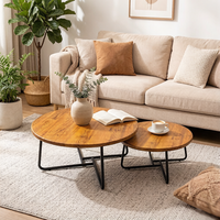 Table basse ronde en bois, design moderne, pour salon, petite table à thé, table d'appoint