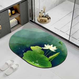<span class=keywords><strong>Tapis</strong></span> en terre de diatomée ovale Lotus pour la salle de bain à domicile, <span class=keywords><strong>absorbant</strong></span> l'eau, séchage rapide, antidérapant, facile à nettoyer, paillasson <span class=keywords><strong>d</strong></span>'<span class=keywords><strong>entrée</strong></span> - Product Image 1