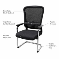 Chaise de bureau ergonomique en maille respirante avec soutien lombaire et assise stable pour un confort optimal