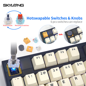 GK75 <span class=keywords><strong>skyloong</strong></span> คีย์บอร์ดกลไกไร้สาย3โหมด75คีย์ปะเก็นสลับร้อน - Product Image 3