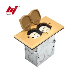 One Gang Residential Flip Lid Brass Floor Box Socket and Junction Box Components