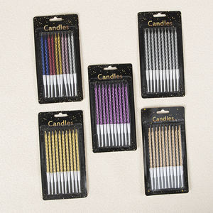 Suministros para Decoración de Pasteles Vela de Cumpleaños Creativa Larga y Delgada en Espiral Vela Colorida Tipo Lápiz para Pastel de Cumpleaños - Product Image 1