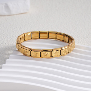 Stainless Steel Modular Bracelet Star Pattern Elastic Unisex Everyday Wear Jewelry - Product Image 4