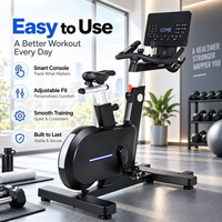 Vélo de spinning commercial K-FIT GSK6, capacité 180 kg, 40 niveaux de résistance, siège à réglage rapide, roues de transport, cardio à domicile