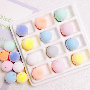 2025 usine dernière 16mm flocage crème acrylique perles Offre Spéciale bricolage téléphone portable chaîne porte-clés matériel plastique et Lucite perles - Product Image 2