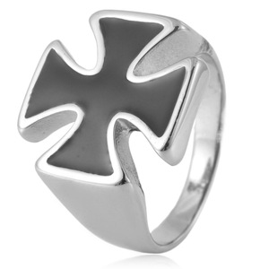 yunnique Men's Stainless Steel Cross <b>Ring</b> Gold Color Geometric Design Fashion Jewelry Gift - Product Image 3
