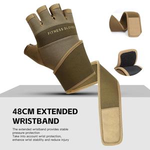 Gants de fitness antidérapants à demi-doigts pour la musculation, haltères, crossfit, exercices, cyclisme, extérieur, fermeture à boucle, unisexe - Product Image 2