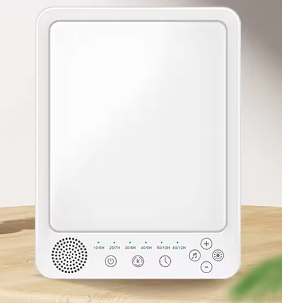 Light Therapy Lamp SAD Light White Noise Sound Speaker With Timer Smart Health Circadian Light 3 Color Temperature LED Lamp