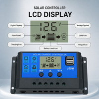 Controlador de Carga Solar PWM de 12V/24V 30A para Baterías de Plomo-Ácido y GEL con Pantalla LCD y Salida USB Dual, China