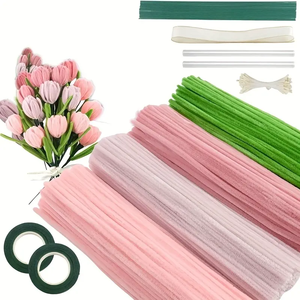 <span class=keywords><strong>Kit</strong></span> de fleurs <span class=keywords><strong>en</strong></span> écouvillons DIY avec instructions, 400 pièces, ensemble d'écoevillons colorés pour enfants et adultes, pour l'art créatif - Product Image 5