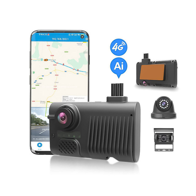 AI Car DVR 1080P with ADAS & DMS Alerts, 4G GPS, Built-in WiFi for Real-Time Driver Safety & Vehicle Tracking, 1-Year Warranty
