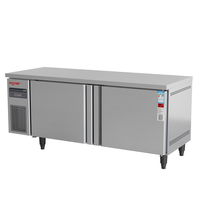 Kustom baja tahan karat di bawah konter meja kulkas Freezer 1500mm Hotel dapur restoran Capacity kapasitas-5C 10C