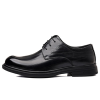 Chaussures habillées en cuir fendu pour hommes, à bout pointu, à lacets, style britannique haut de gamme, confortables, élégantes et durables