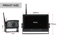 Kit de caméra de recul sans fil 9 pouces IPS 1024x600 avec moniteur, signal numérique, image étanche, caméra de vue arrière/avant pour camion