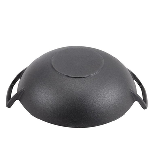 <span class=keywords><strong>Wok</strong></span> tradicional de hierro fundido, <span class=keywords><strong>Wok</strong></span> chino de hierro fundido con doble mango antiadherente - Product Image 2