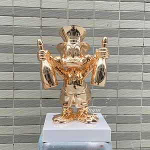 Escultura de Pato Scrooge de Diseño Personalizado para Decoración de Interiores, Esculturas de Pato, Escultura de Resina Galvanizada - Product Image 5