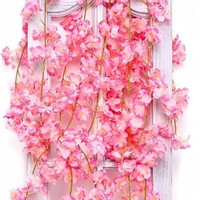 Branches de fleurs artificielles en soie, fleurs de cerisier, centre de table, décorations de mariage, plafond d'hôtel