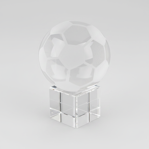 Sfera di Cristallo a Forma di Pallone da Calcio 80mm con Base, Ornamento Decorativo in Vetro - Product Image 2
