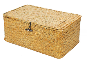 Cesto de regalo Cestas de algas marinas Cesta de alta calidad Precio barato Mimbre tejido Pequeño cuadrado Paja Fruta Almacenamiento en el hogar Color natural - Product Image 4