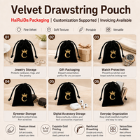 Tas Serut Beludru Logo Kustom untuk Parfum Perhiasan Hadiah Pernikahan Penutup Ritsleting Motif Bunga Kantong Kosmetik Tas Ramah Lingkungan