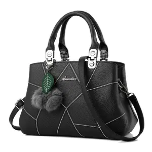 2024 Fashion Wholesale Ladies PU Hand Bags Leather Trending Bags Women's Handbags With Hair Ball