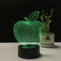 Décoration de la maison 16 couleurs RGB LED lumière créative bricolage acrylique 3D Illusion vacances cadeau lampe de table veilleuse
