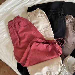 Tongxingyuan Children's Wide Leg Cargo Pants Solid Color Cotton Breathable Unisex Baby Jogger Pants Autumn New Arrival - Product Image 2