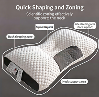 Oreiller ergonomique personnalisé à neuf cavités en fibre, anti-bactérien, respirant, avec housse amovible pour le soutien du cou, aide au sommeil, simple/double, pour adulte