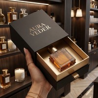Boîte à tiroir rigide personnalisée avec estampage à chaud doré pour parfum, solutions d'emballage en boîte laminée mate