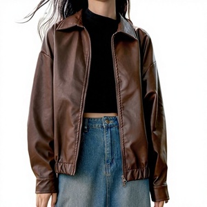 Veste de motard en cuir de vache véritable, imprimé en velours côtelé, personnalisable, pour femme - Product Image 1