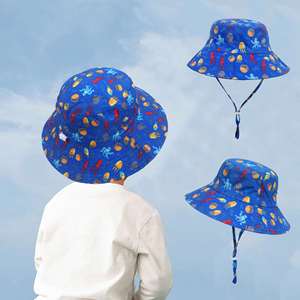 Xj7 Factory Summer Beach Children Fisherman <b>Hats</b> for <b>With</b> <b>String</b> Custom Logo Printed Boys and Girls Kids <b>Bucket</b> <b>Hat</b> - Product Image 4