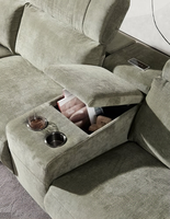 Ensemble de canapé d'angle moderne avec fauteuil inclinable électrique multi-places, canapés avec chargeur USB, canapé de salon avec table basse