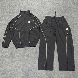 Người Đàn Ông Của Đô Thị Tương Phản Bảng Điều Chỉnh Tracksuit Thời Trang Đường Phố Quá Khổ Áo Khoác & Quần Set - Product Image 3