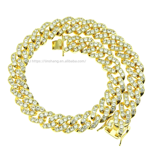 Men's and Women's Cuban Chain Full of Zircon Necklace Hipster Jewelry 13mm Tanjing Fashion Lijing Necklace - Product Image 1