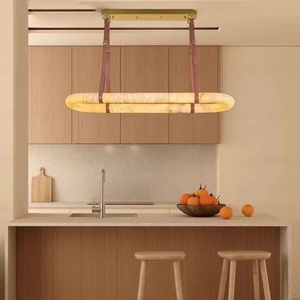Modern Spanish Marble Chandelier Simple <strong>Copper</strong> <strong>Lamp</strong> Middle Size for Home Hotel Restaurant Bar Study Nordic Design AC Power Glass - Product Image 3