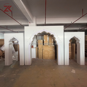 Décor de <span class=keywords><strong>mariage</strong></span> blanc en PVC de style Mandap arabe ZKAI, décoration de <span class=keywords><strong>mariage</strong></span> islamique indienne avec design d'arche - Product Image 2