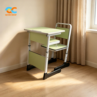 Ensemble bureau et chaise scolaire ergonomique et durable, mobilier scolaire en métal, design moderne certifié, bureau pour étudiants