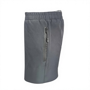 Shorts Bermuda en velours côtelé noir pour homme, taille mi-haute, cordon de serrage, décontracté, avec poches, logo avant, tissu à séchage rapide, pour la course et le cyclisme - Product Image 3