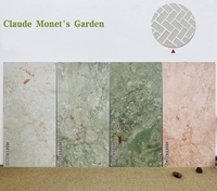 Carrelage mural effet mat doux vert Monet, couleur antique, 400x800mm, texture artistique pour décoration murale de fond et sol de salle de bain