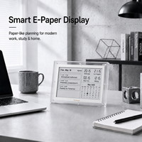 Kylendar Calendrier intelligent en papier électronique acrylique de 7,5 pouces avec WiFi, planificateur de bureau, horaire personnalisé, météo et horloge mondiale pour la maison et le bureau