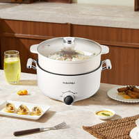 Poêle électrique multifonctionnelle 4L avec revêtement antiadhésif et cuiseur vapeur portable 220V pour la maison