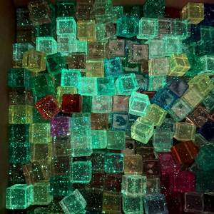 18mm <b>Acrylic</b> <b>Blocks</b> DIY Luminous Squares for Resin Art Decor, Perfect for Halloween Gift - Product Image 1